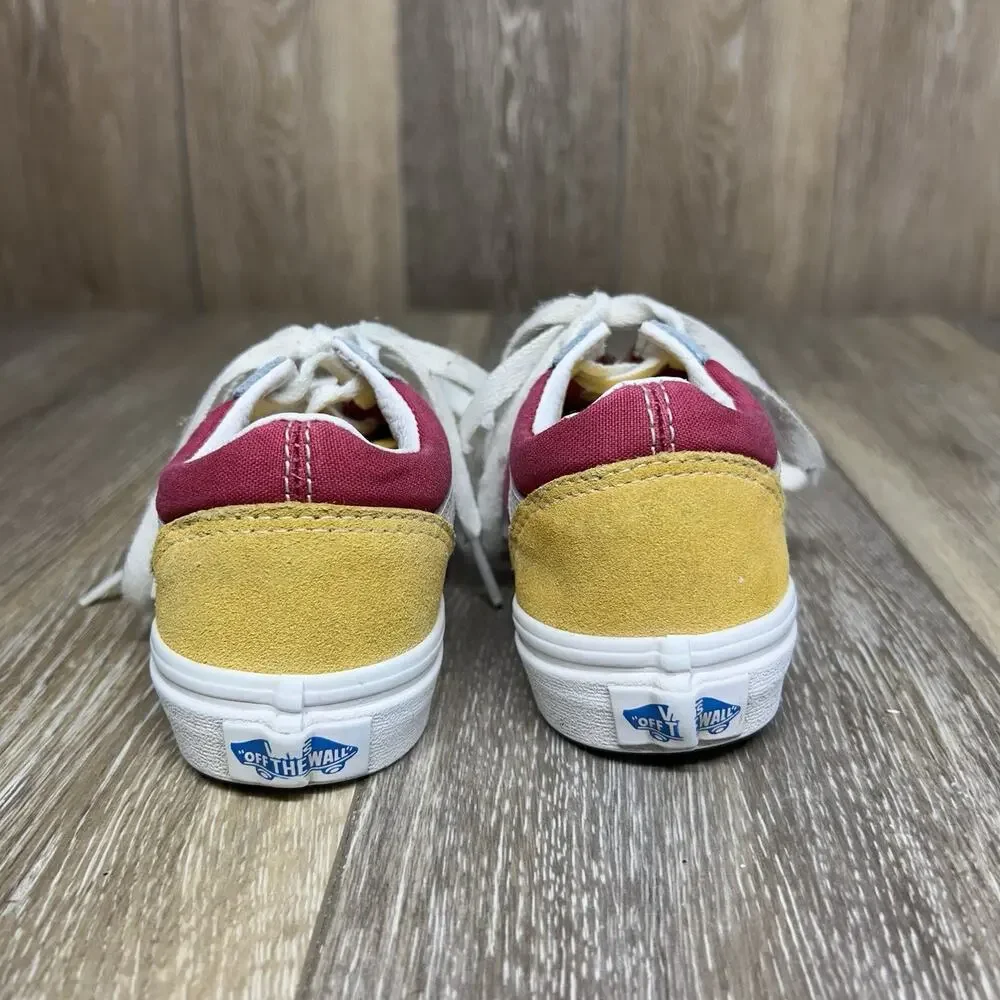 Vans Authentic Kids Youth Size 13 Blue Pink Yellow Low Top Skater Sneaker Shoes
